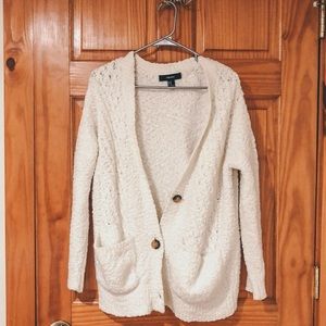 White Soft Knitted Cardigan